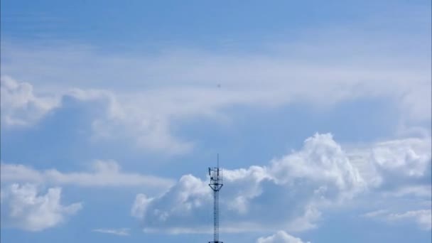 Lapso Tiempo Antena Fondo Del Cielo Brillante Nubes Blancas — Vídeo de stock