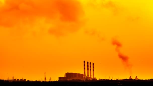 Power plant és a levegő szennyezésének Időközű, full hd. — Stock videók
