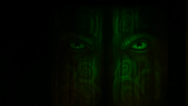 Multi Color Lighting On Devil Face Door Full Hd