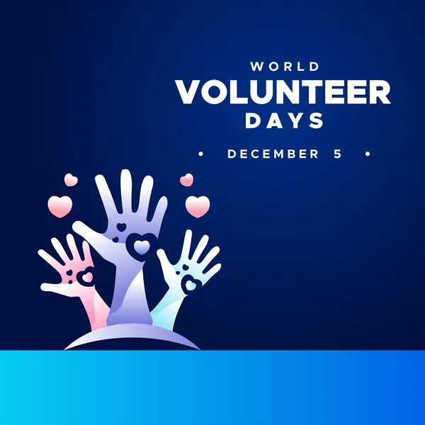 Παγκόσμια Ημέρα Εθελοντών Σχεδιασμός Φόντο Για Χαιρετισμό Στιγμή — Διανυσματικό Αρχείο