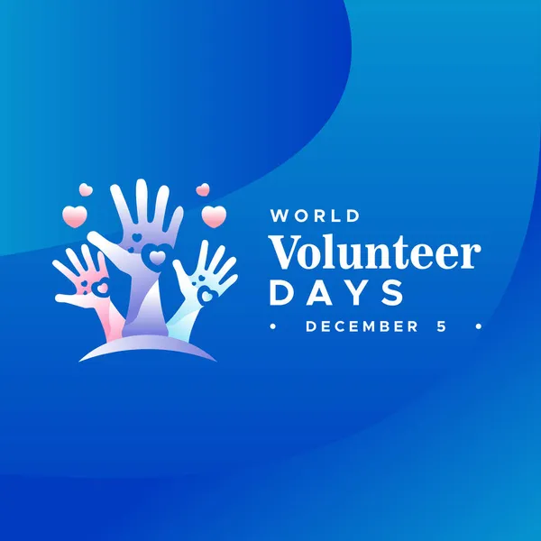 Παγκόσμια Ημέρα Εθελοντών Σχεδιασμός Φόντο Για Χαιρετισμό Στιγμή — Διανυσματικό Αρχείο