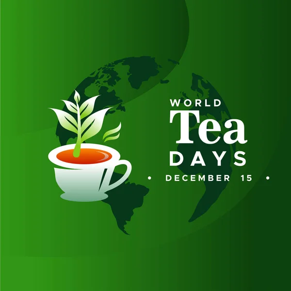Fundo Projeto Dia Mundial Chá Para Momento Saudação Dia Internacional — Vetor de Stock