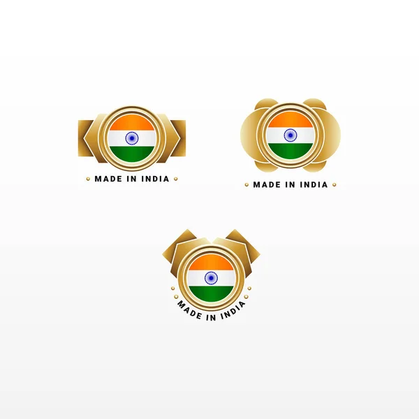 印度制造的问候产品徽章设计 — 图库矢量图片