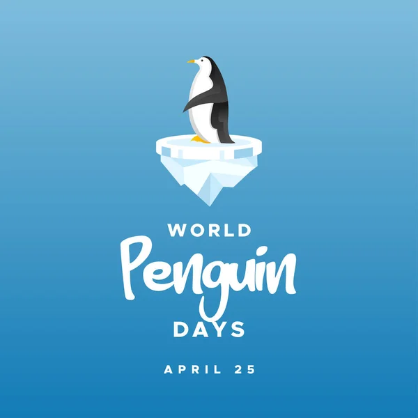 Παγκόσμια Ημέρα Penguin Σχεδιασμός Φόντο Για Χαιρετισμός Στιγμή — Διανυσματικό Αρχείο