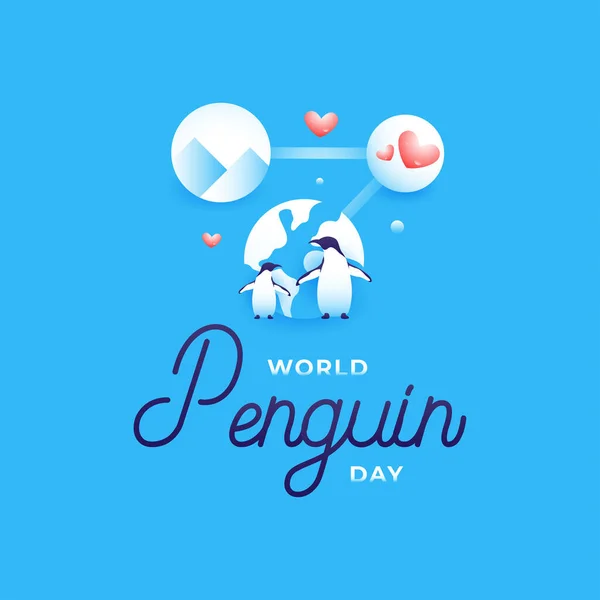 Fundo Projeto Dia Mundial Pinguim Para Momento Saudação — Vetor de Stock