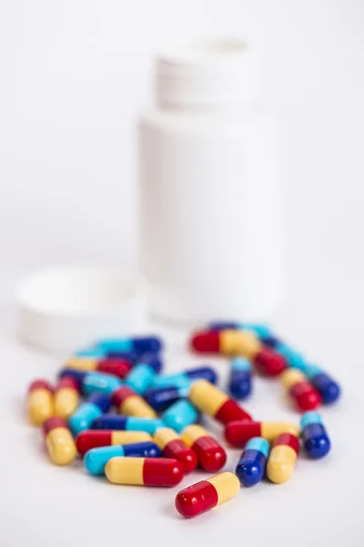 Open bottle of prescription medicine — Stock Photo, Image