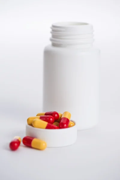 Open bottle of prescription medicine — Stock Photo, Image