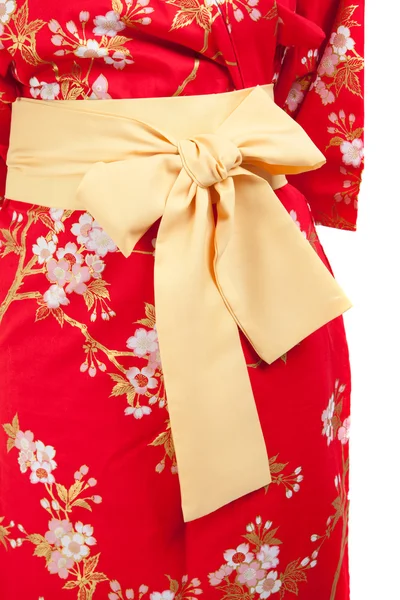 Gult band på japanska traditionella kläder av kimono, yukata — Stockfoto
