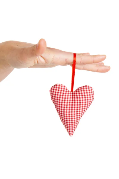 Hand holding heart, isolated — Stock Photo, Image