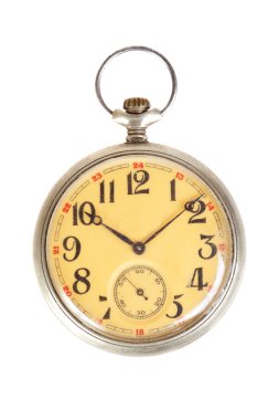  beyaz izole eski stil cep saati