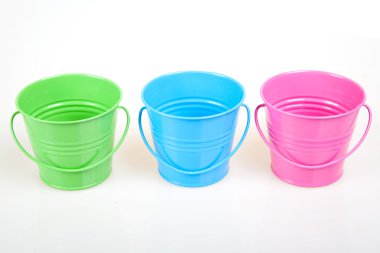 yeşil, mavi ve pembe kova, kova