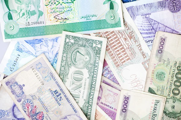 Különböző bankjegyek, pénzt háttér — Stock Fotó