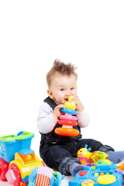 mutlu bebek izole oyuncaklar ile oynama 