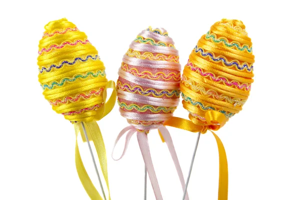 Easter eggs with a ribbon — Stock Photo, Image