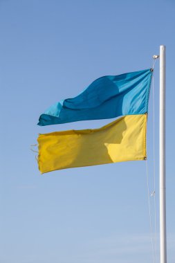 düzensiz Ukrayna bayrağı. bölünmüş Ukrayna