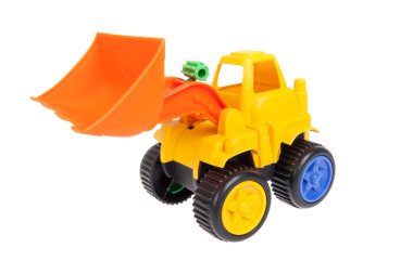 oyuncak, üzerinde beyaz izole buldozer