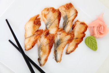 yılan balığı sashimi, suşi. geleneksel Japon yemekleri