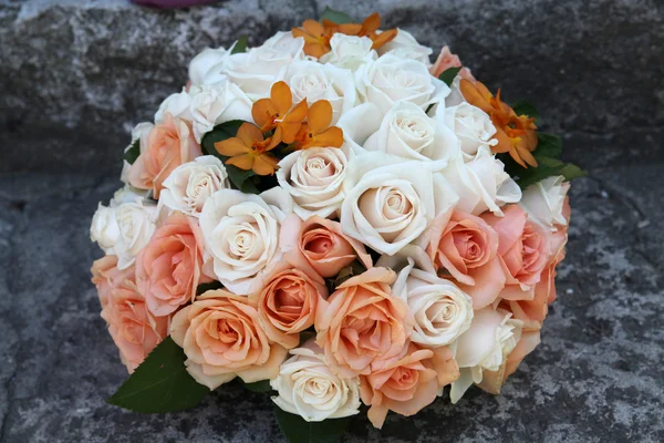 Bouquet of pink and white roses Stock Photo