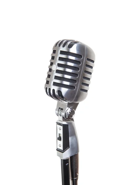 Vintage microphone isolated on white — Stock Photo, Image