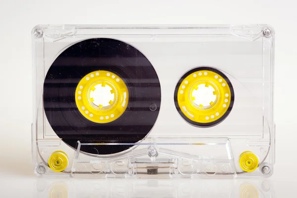 Audio cassette op witte achtergrond — Stockfoto