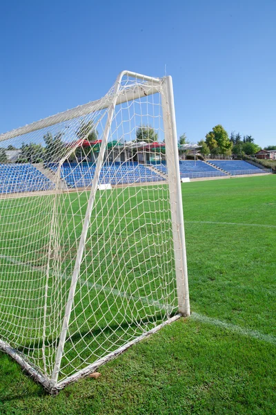 Net soccer goal football green grass — Stock Photo, Image