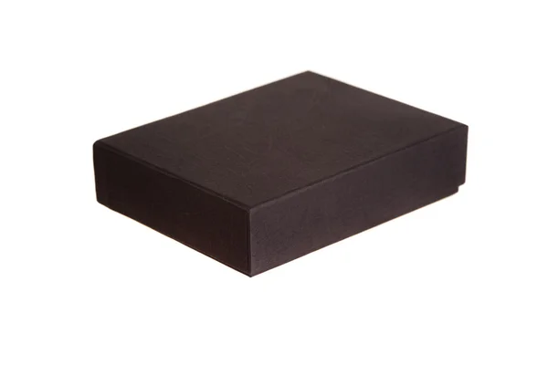 Caja de regalo negra aislada en blanco — Foto de Stock