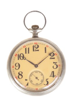  beyaz izole eski stil cep saati