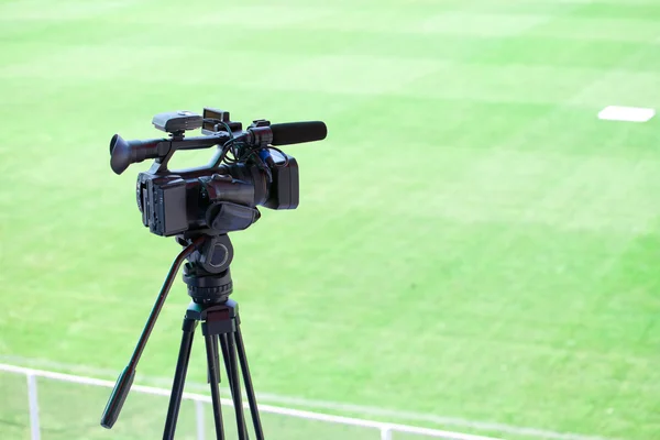 TV video camera at the soccer (football). — Stock Photo, Image