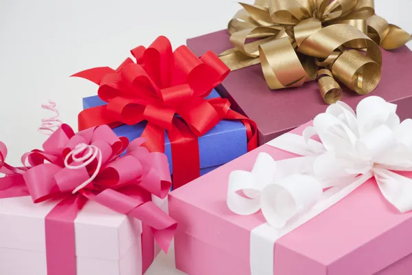 Closeup of colorful gifts box — Stock Photo, Image