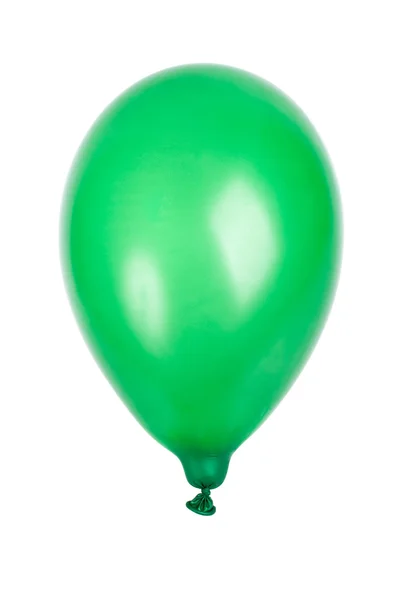 Tek yeşil balon üzerinde beyaz izole — Stok fotoğraf