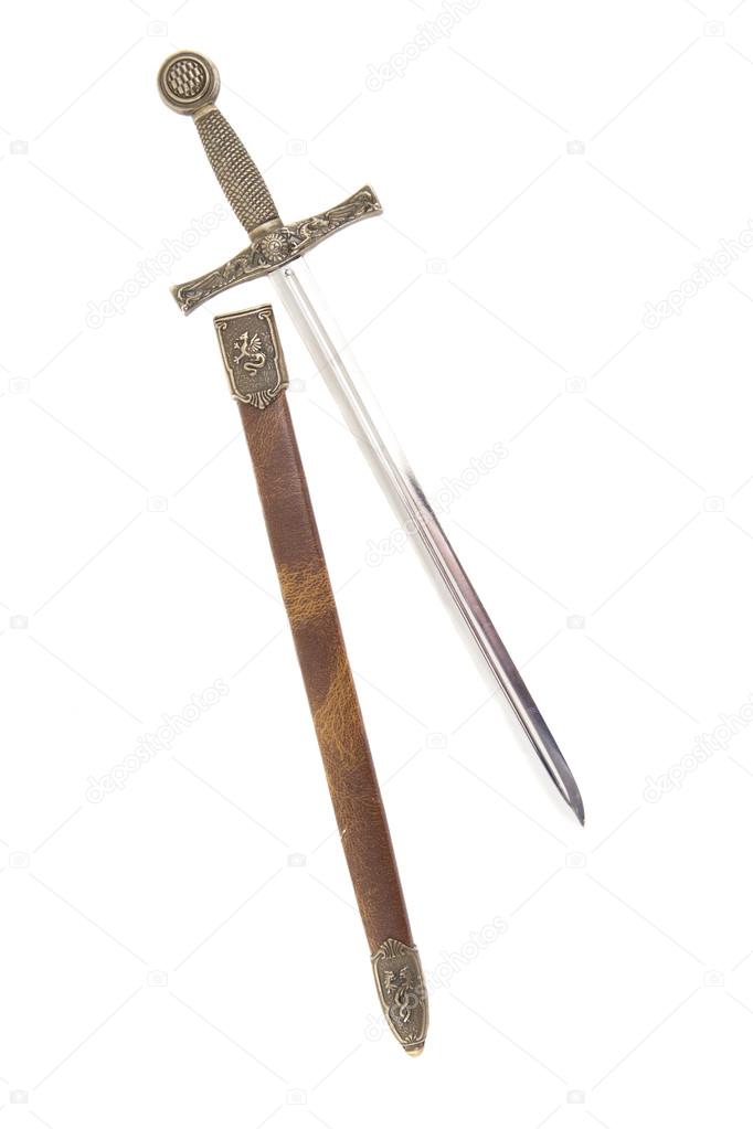 sword with case isolated on white background