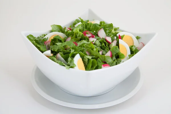 Green salad with eggs — Stock Photo, Image