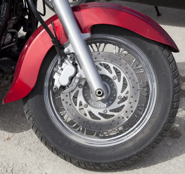 Disk brake system on a motorcycle — Stock Photo, Image