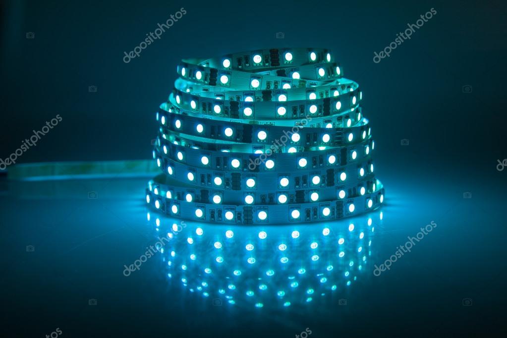 Glowing LED garland, strip — Stock Photo © dechevm 50345467