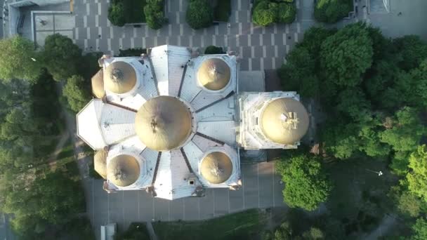 Varna Bulgaria Vista Arriba Hacia Abajo Catedral Asunción Varna Capital — Vídeo de stock