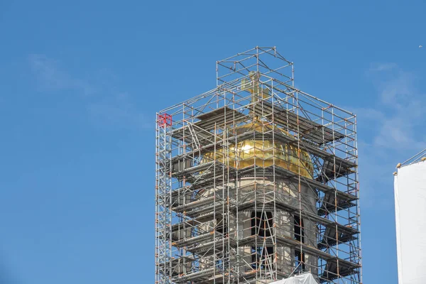 Restaurierung Der Kirche Kathedrale Wartung Und Vergoldung Der Kuppeln Die — Stockfoto