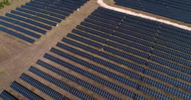 Imágenes Aéreas Granja Solar Fotovoltaica Central Solar Granja Desde Arriba — Vídeo de stock