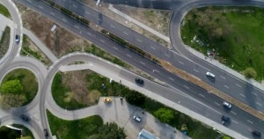 Otoyol kavşağı hava görünümünü. Yol kavşağı. Üstten Görünüm
