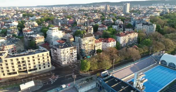 Beau Paysage Urbain Sur Ville Varna Bulgarie Plage Vieille Ville — Video