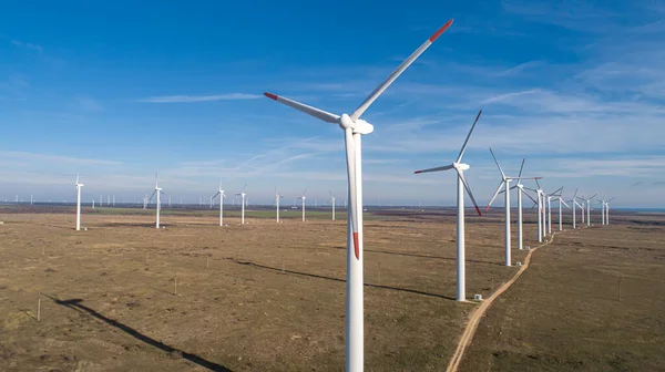 Wind Turbine Farm Windmill Electric Power Production Green Energy Renewable — Stock Photo, Image