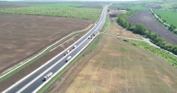 Κατασκευή Νέου Αυτοκινητόδρομου Εναέρια Άποψη — Αρχείο Βίντεο