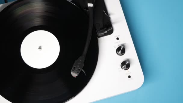 Gramofon Winylowy Płytą Winylową Gramofon Retro Technologii Dźwiękowej Odtwarzania Muzyki — Wideo stockowe