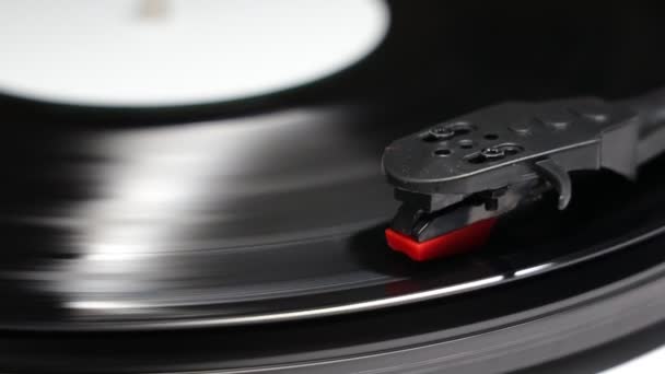 Plattenspieler Aus Vinyl Mit Platte Schallplattenspieler Retro Soundtechnik Zum Abspielen — Stockvideo