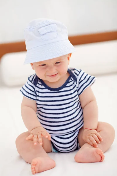 Smiling Baby Funny Hat — Stock Photo, Image