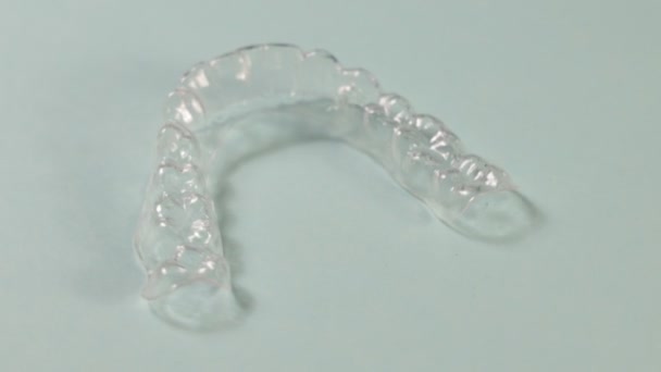 Invisible Orthodontics Cosmetic Brackets Tooth Aligners Beautiful Smile — Stok video