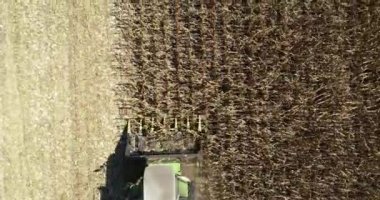 Harvester 'ın üst görünümü. Ağlamayı kapat. Modern Toplama Mısırı