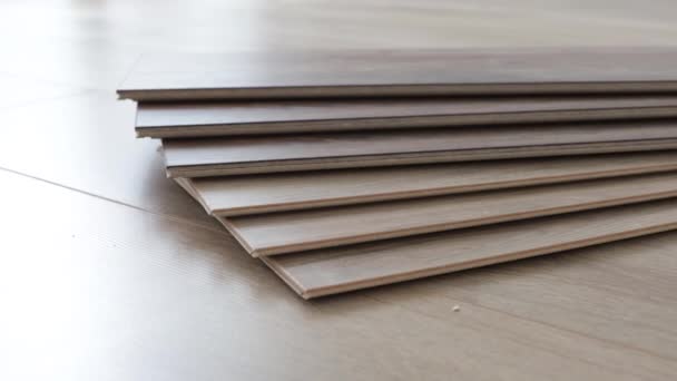 Wooden Floor Samples Laminate Timber Laminate Flooring — Stockvideo