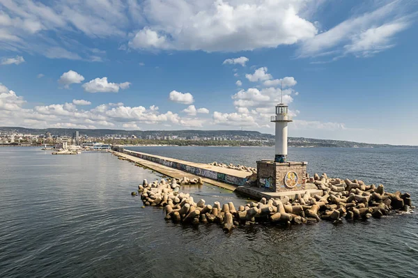 Lighthouse Beautiful Cityscape Varna City Bulgaria Varna Sea Capital Bulgaria — Fotografia de Stock