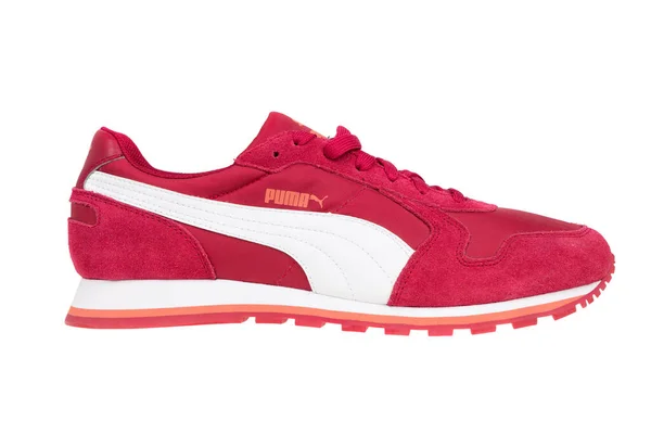 Varna Bulgaria Abril 2021 Zapato Deportivo Puma Rojo Aislado Puma — Foto de Stock