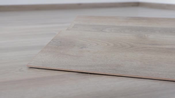 Wooden Floor Samples Laminate Timber Laminate Flooring — стоковое видео